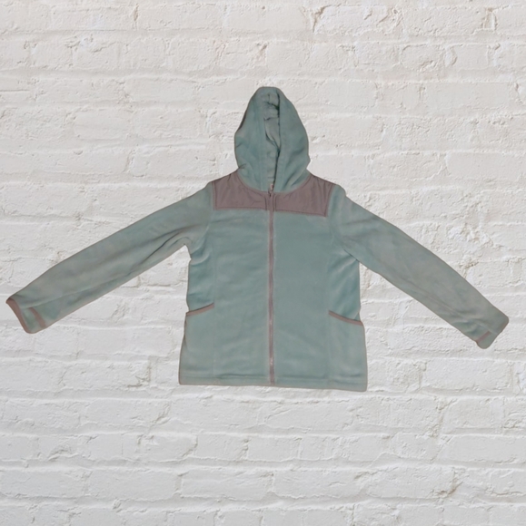 SO fuzzy light blue hooded zip up jacket girls xl (14-16) - Picture 1 of 5